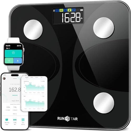 Scale for Body Weight and Fat Percentage, RunSTAR Digital Accurate Bathroom Smart Scale with Larg... | Amazon (US)