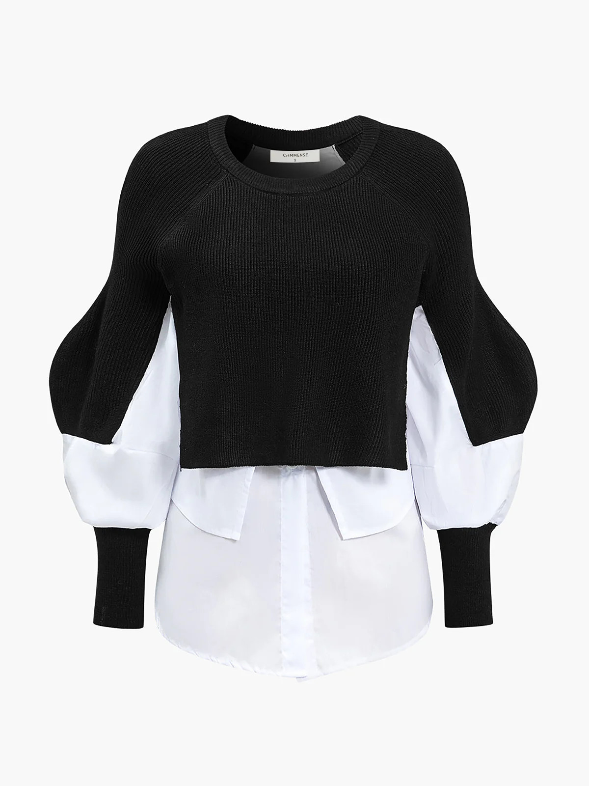 Two-Tone Panel Knit Top | Commense