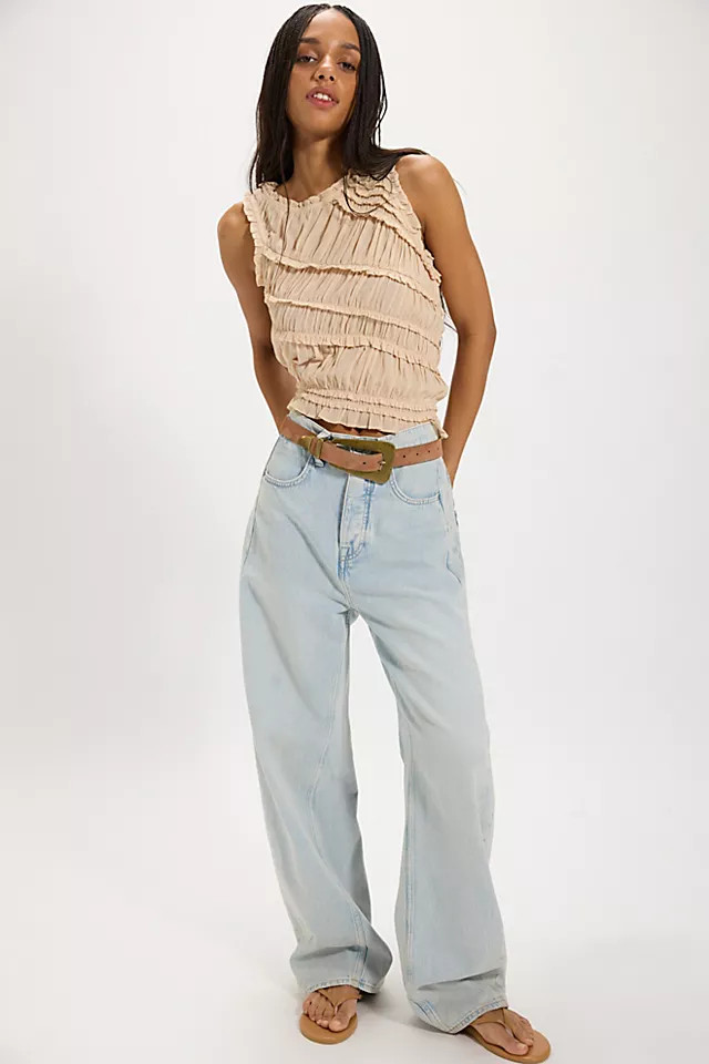 We The Free Truro Baggy Puddle Jeans at Free People in Beach Please, Size: 30 | Free People (UK)