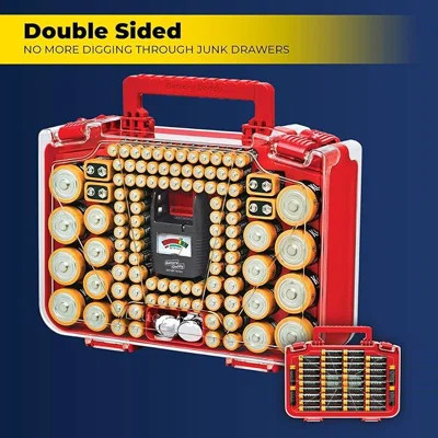 Battery Daddy Smart - Battery Organizer Storage Case with Tester, Stores & Protects Up to 150 Batteries, Clear Locking Lid, As Seen On TV, Smart - 150 | Wayfair North America
