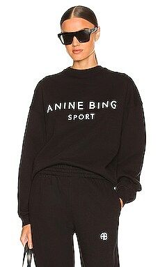 ANINE BING Sport Evan Sweatshirt in Black from Revolve.com | Revolve Clothing (Global)