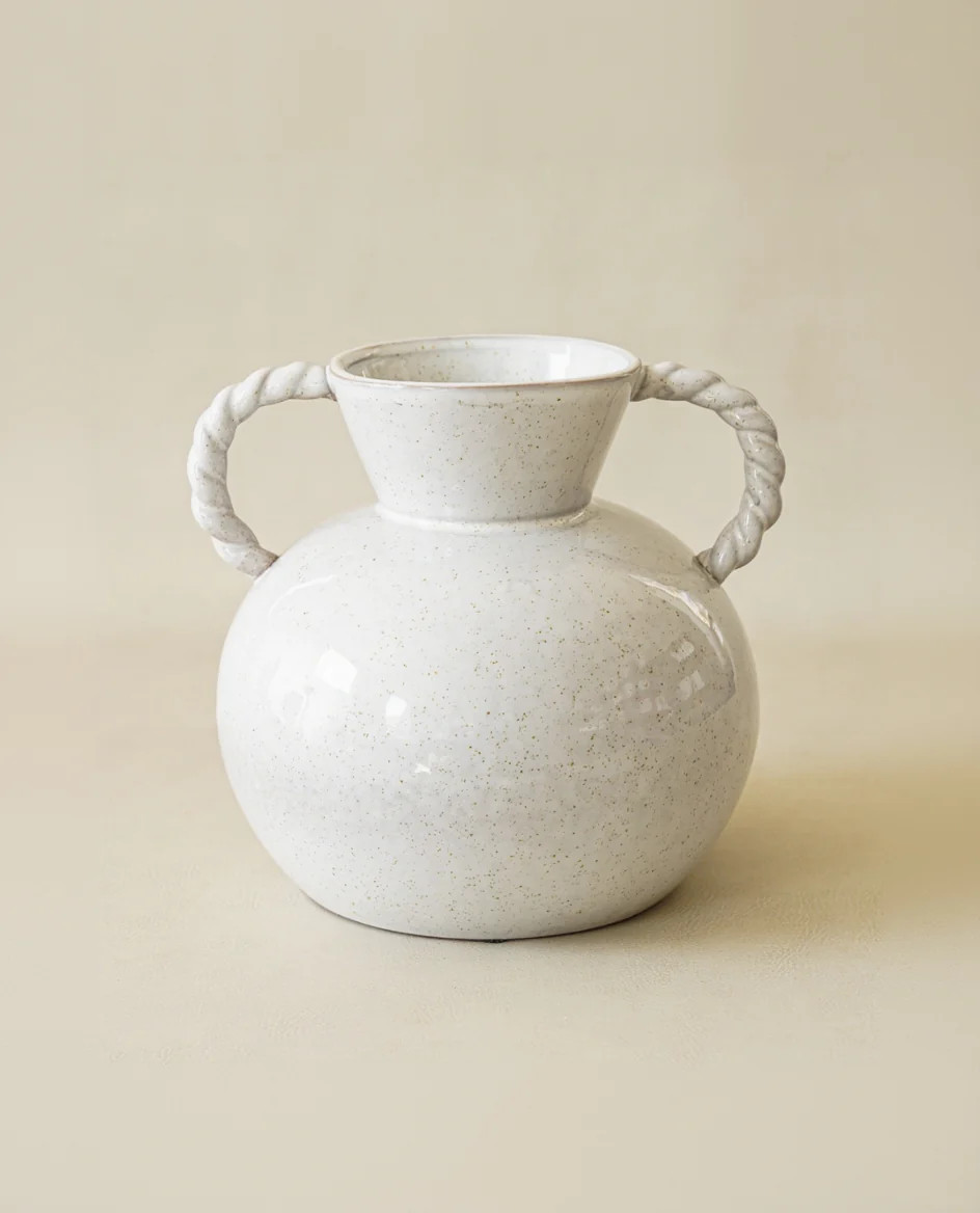 Twisted Handle Stoneware Vase | MJHome