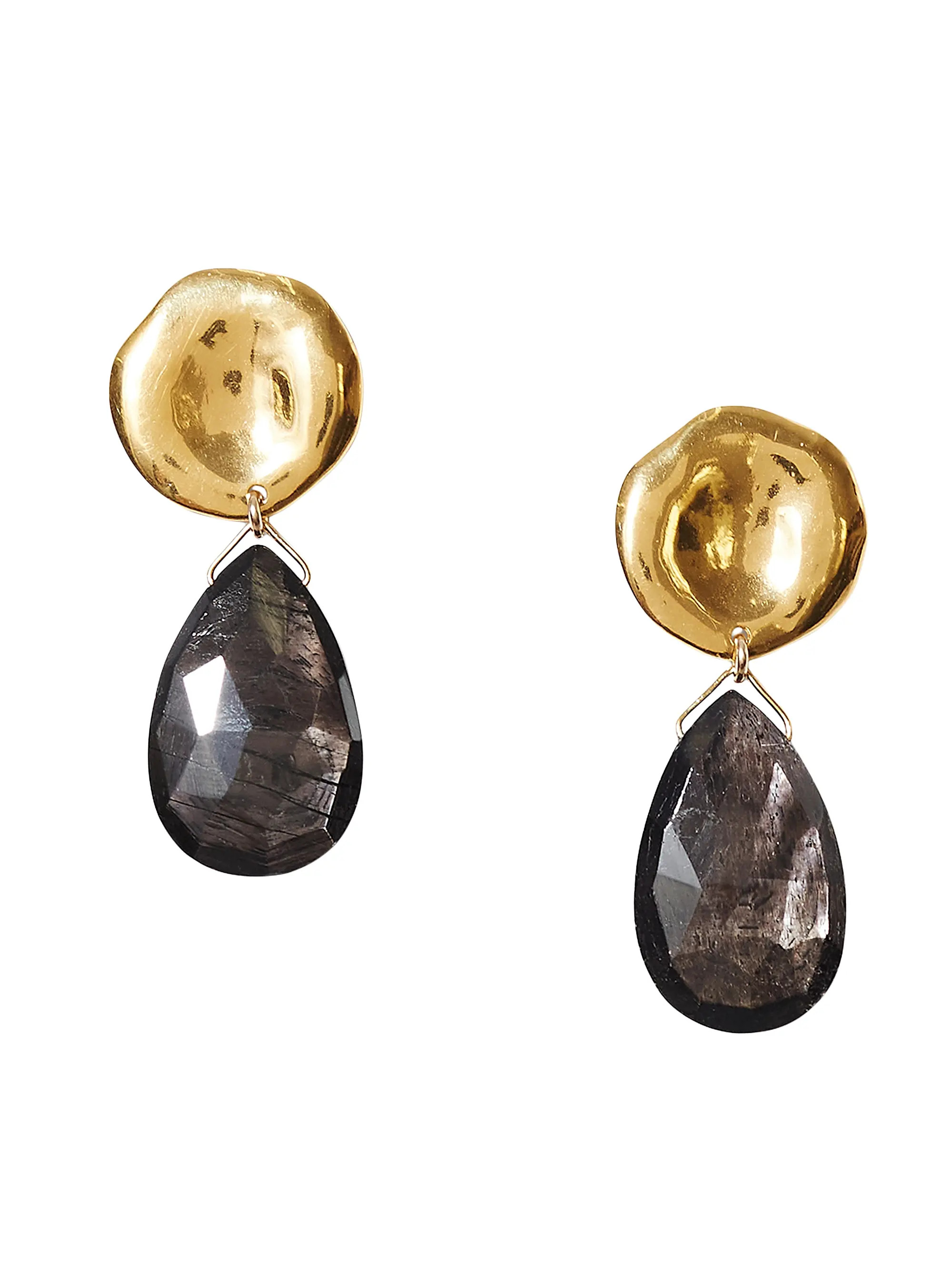 18K-Gold-Plated & Hyperstene Drop Earrings | Saks Fifth Avenue