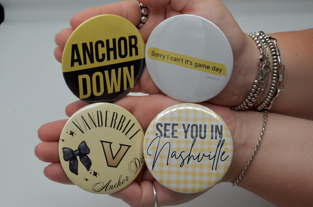 Vanderbilt Gameday Buttons | Gameday Accessories | Anchor Down - Etsy | Etsy (US)
