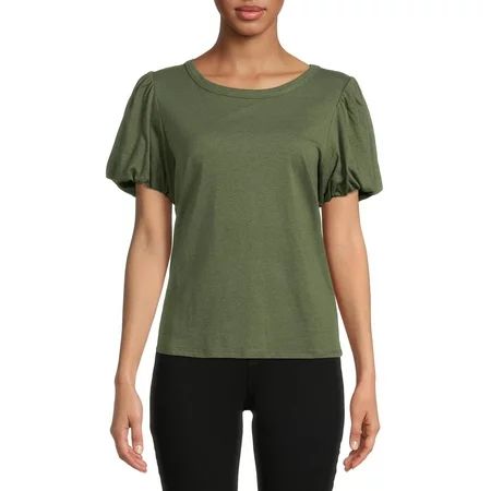 Time and Tru Women s Bubble Sleeve Top | Walmart (US)