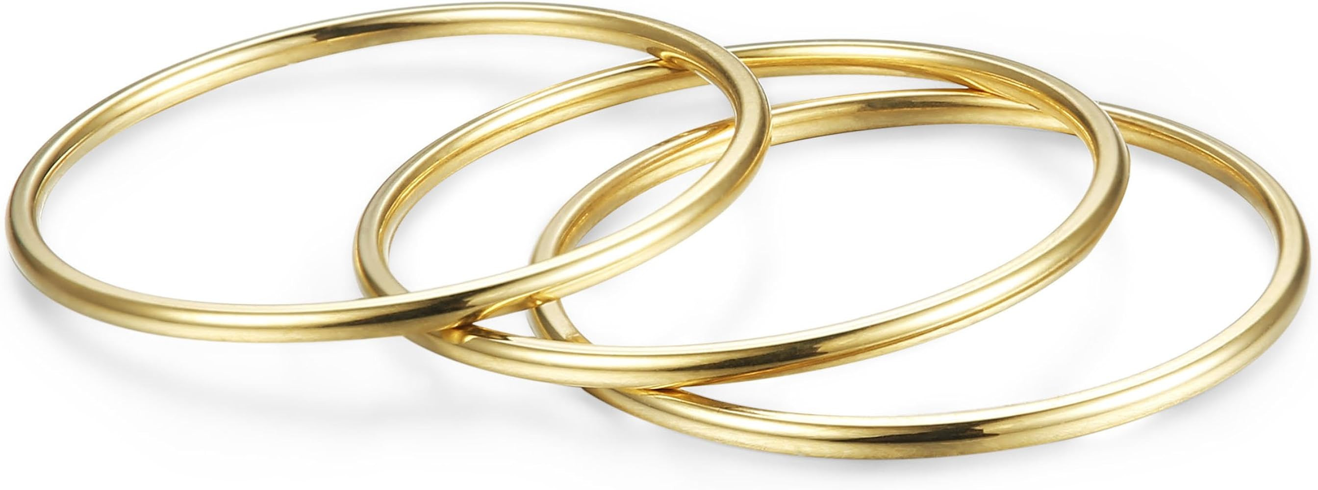 LOYALLOOK 3pcs 1mm Stainless Steel Women's Plain Band Knuckle Stacking Midi Rings Comfort Fit Silver | Amazon (US)