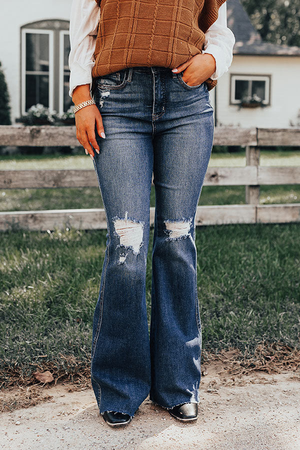 The Koty High Waist Distressed Flare | Impressions Online Boutique