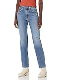 Silver Jeans Co. Women's Frisco High Rise Straight Leg Jeans, Distressed Eco Wash, 31W x 30L | Amazon (US)