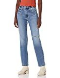 Silver Jeans Co. Women's Frisco High Rise Straight Leg Jeans, Distressed Eco Wash, 31W x 30L | Amazon (US)