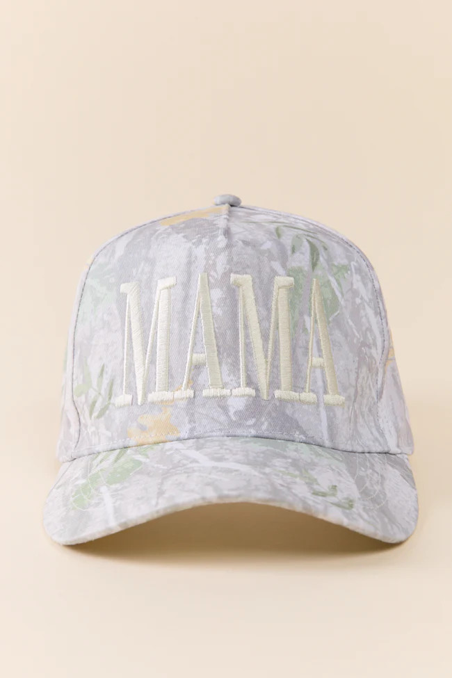 Mama White Camo Trucker Hat | Pink Lily