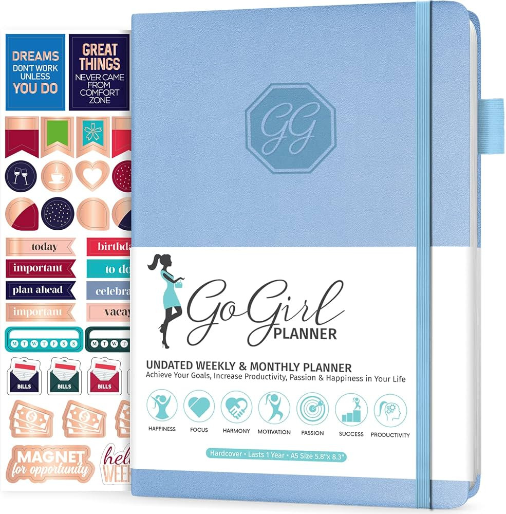 GoGirl Planner and Organizer for Women – Compact Size Weekly Planner, Goals Journal & Agenda to... | Amazon (US)