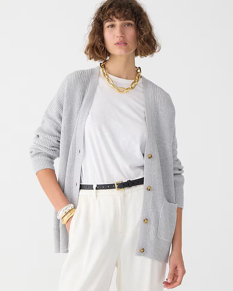 Shop this look3.8(6 REVIEWS)V-neck cotton-blend cardigan sweater$148.0050% off full price with co... | J.Crew US