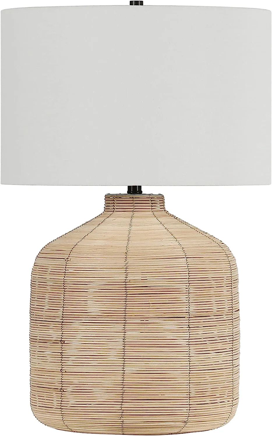 Amazon.com: Jolina 20.5" Tall Petite/Rattan Table Lamp with Fabric Shade in Natural Rattan/Brass ... | Amazon (US)