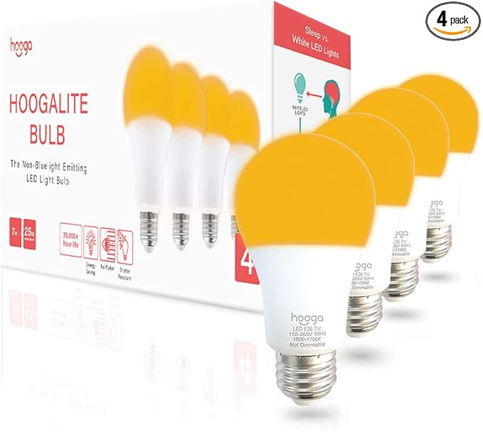 hooga Sleep Light Bulb, Blue Light Blocking Amber Night Light. 1600K Sleep Aid Emits Only 0.06% B... | Amazon (US)