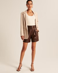 6 Inch Vegan Leather Tailored Shorts | Abercrombie & Fitch (US)