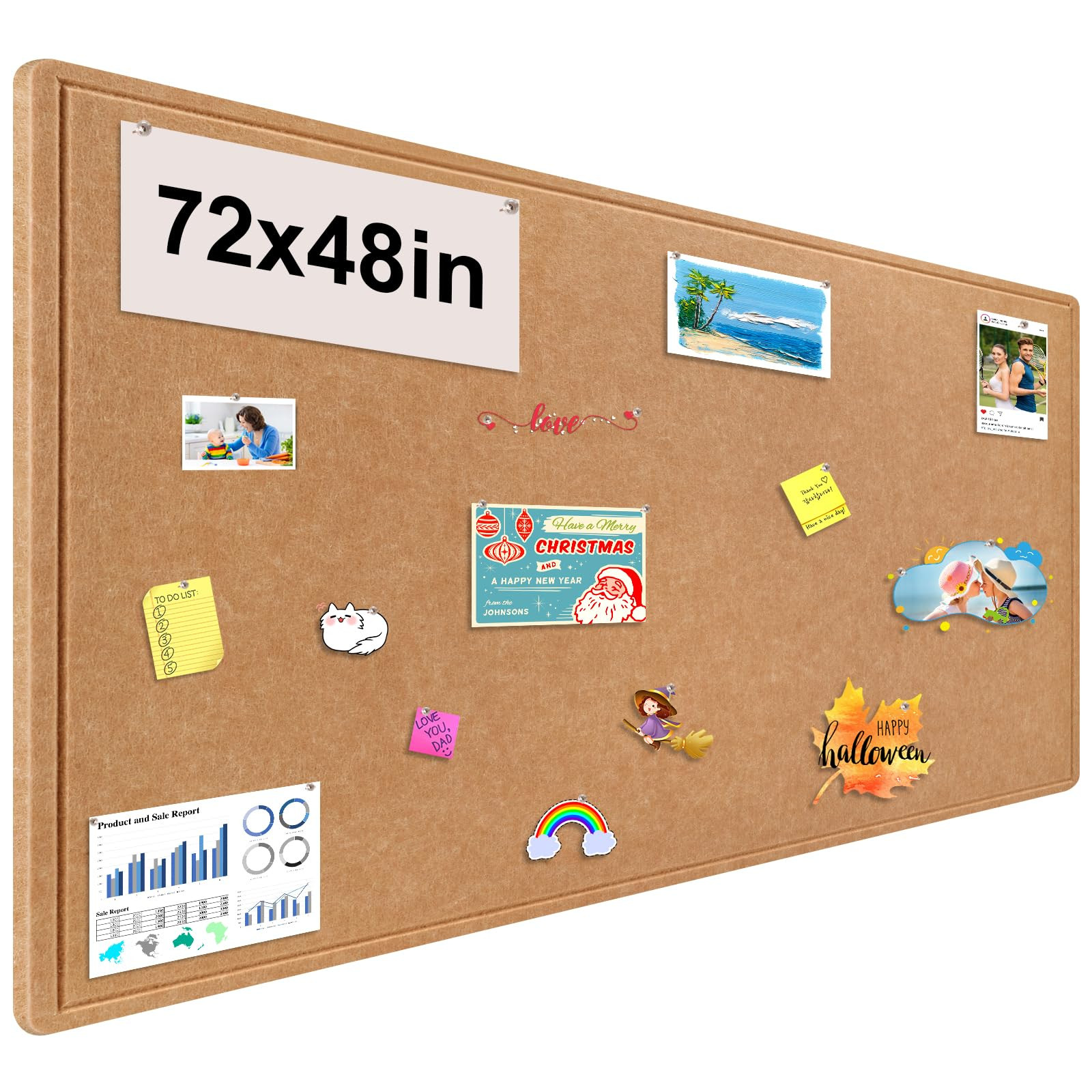 Large Bulletin Board, Foldable 72x48 Inches Cork Board Alternative, Large Felt Board Decorative P... | Amazon (US)