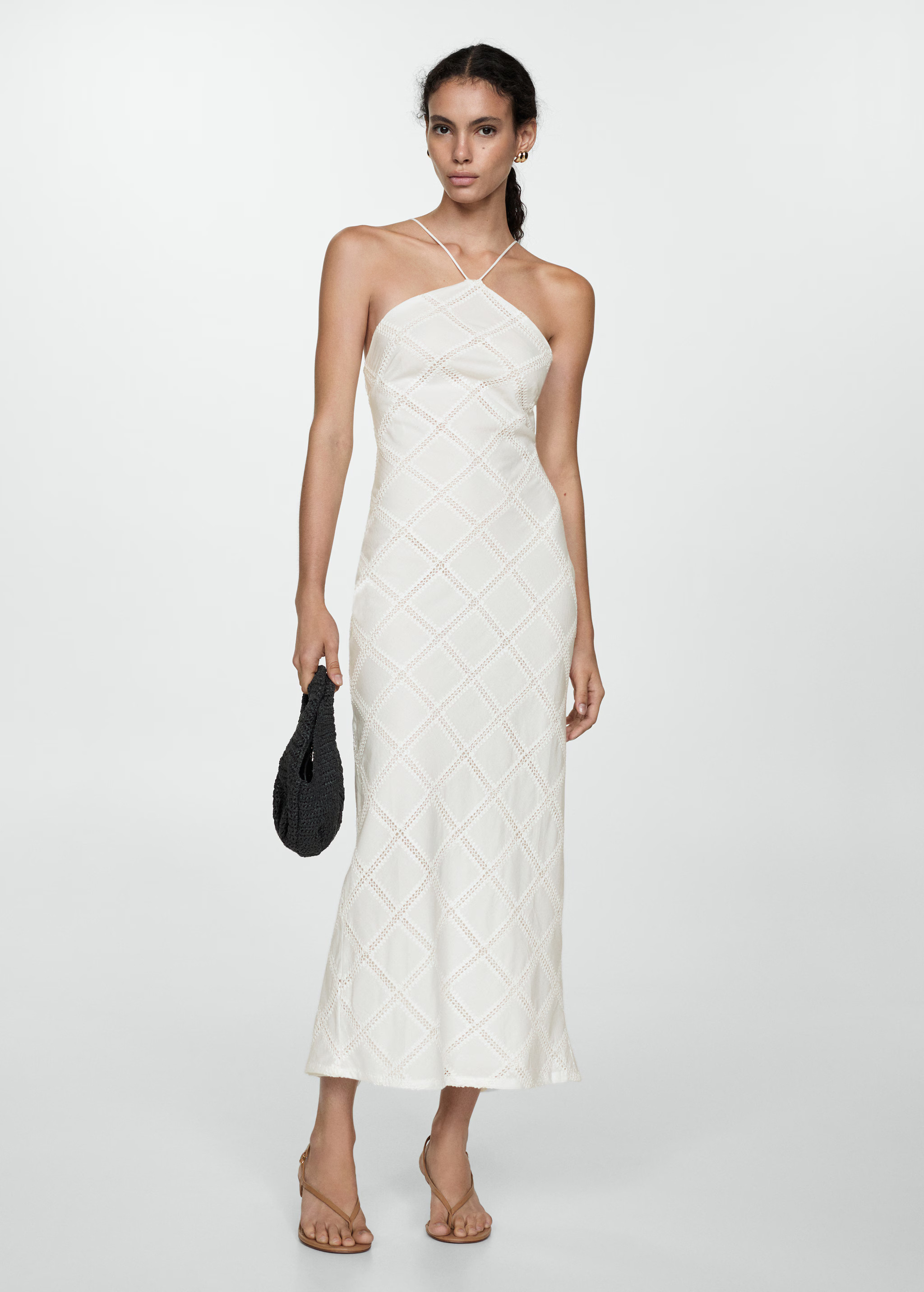 Embroidered halter-neck dress - Women | MANGO USA | Mango (US/MX/AU)