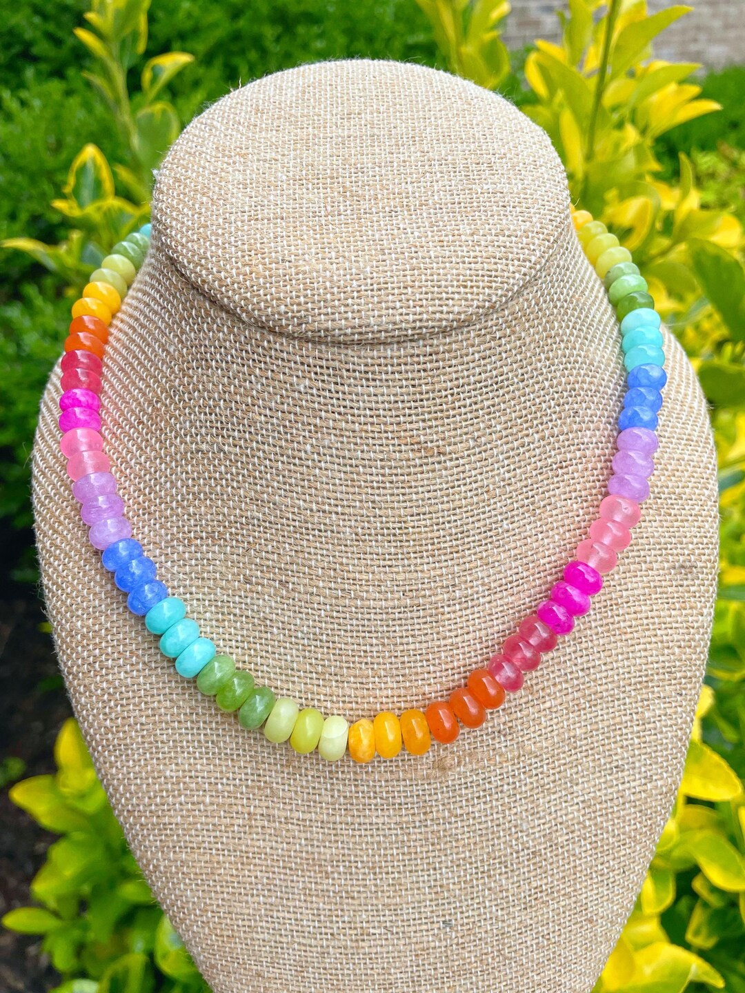 Rainbow Rondelles Necklace, Summertime, Graduation, Best Seller, Rondelle Necklace, - Etsy | Etsy (US)