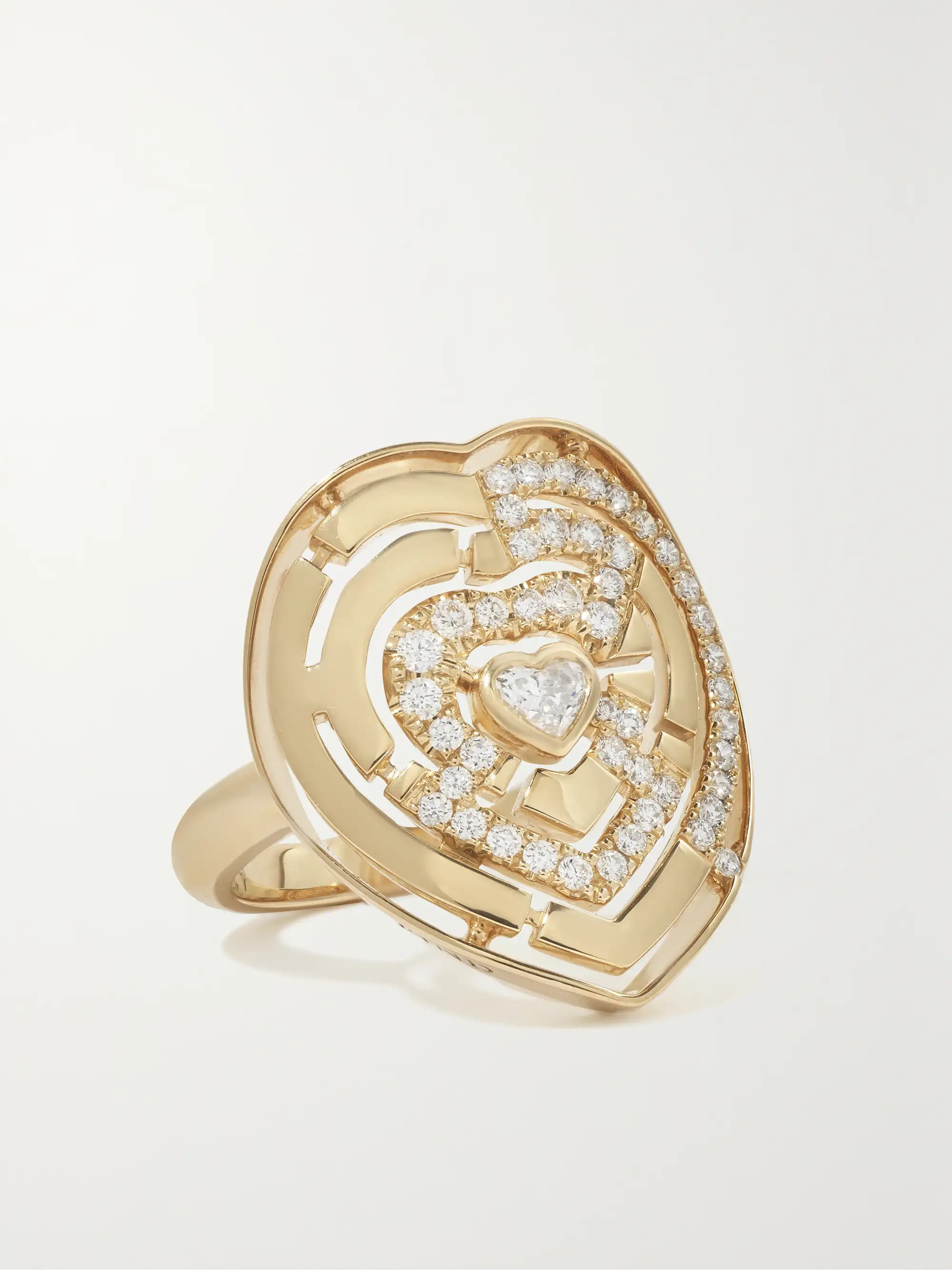 Labyrinth Heart 18-karat gold diamond ring | NET-A-PORTER (UK & EU)