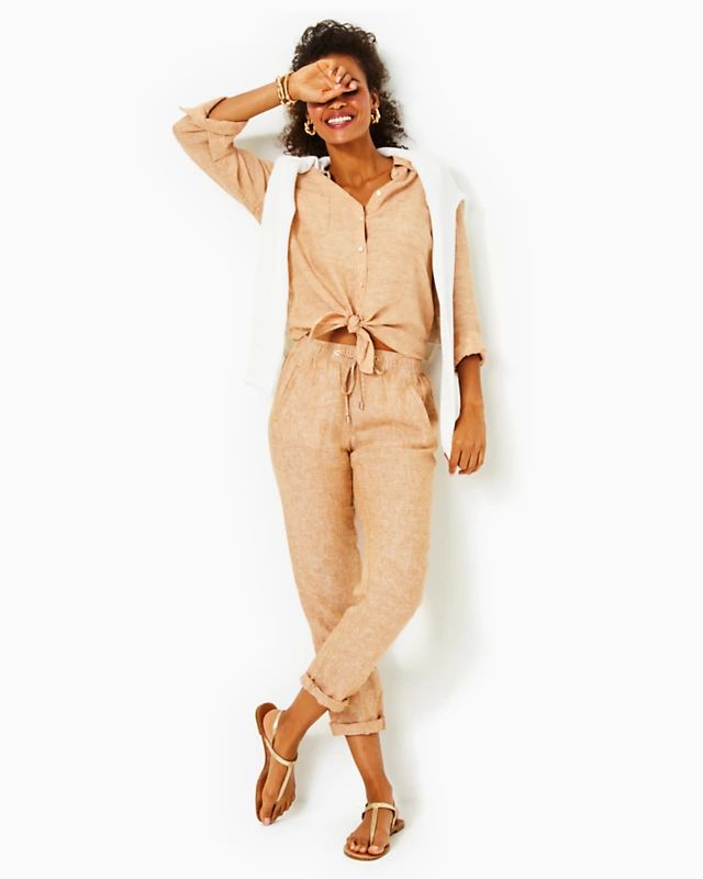 31" Taron Mid-Rise Linen Pant | Lilly Pulitzer