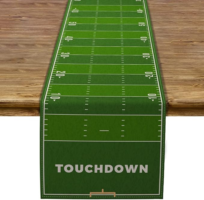 Pudodo Football Field Table Runner Touchdown Game Day Tablecloth Football Theme Birthday Party Ki... | Amazon (US)