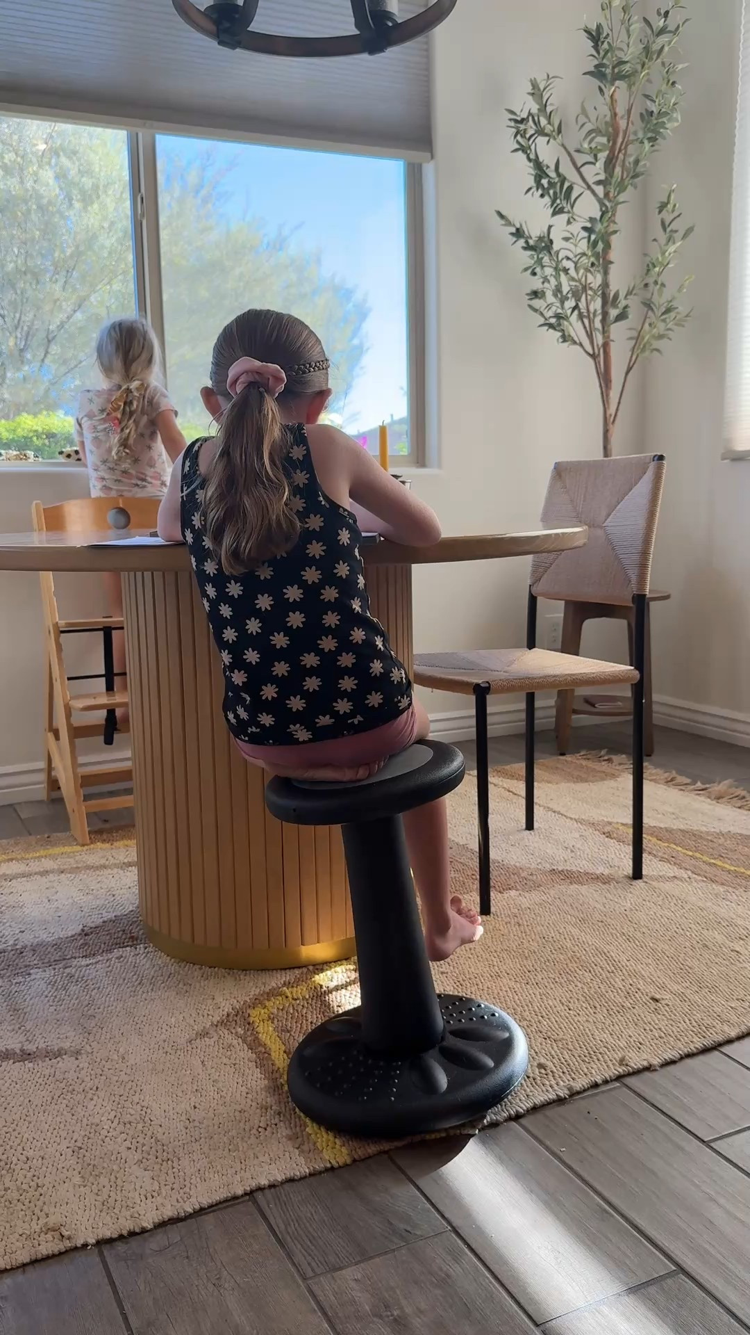 Wobble stool to allow movement during lessons, meals and for home play. 