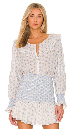 Goldie Blouse in Powder Blue | Revolve Clothing (Global)