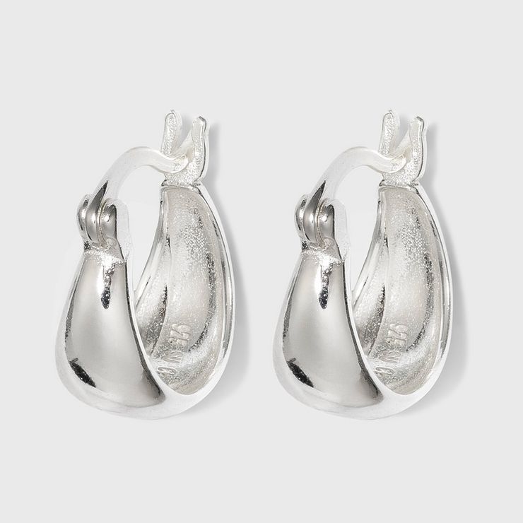Sterling Silver Tapered Hoop Earrings - A New Day™ Silver | Target