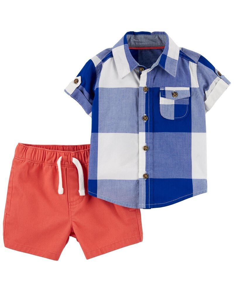 2-Piece Gingham Top & Short Set | Carter's