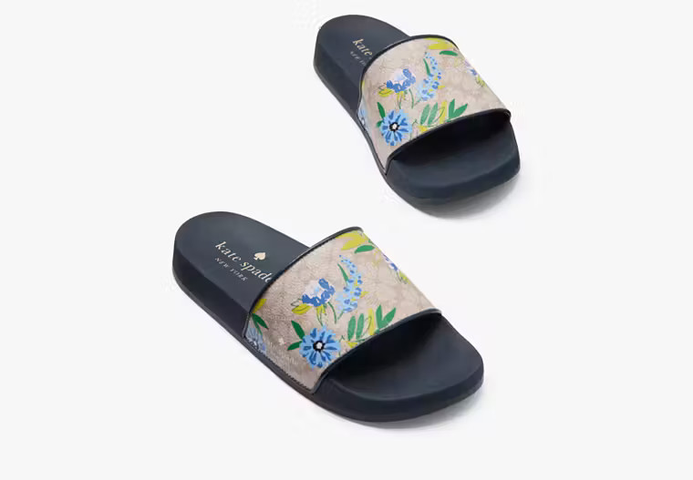 Kate Spade Nellie Pool Slide, Blazer Blue - 6 | Kate Spade Outlet