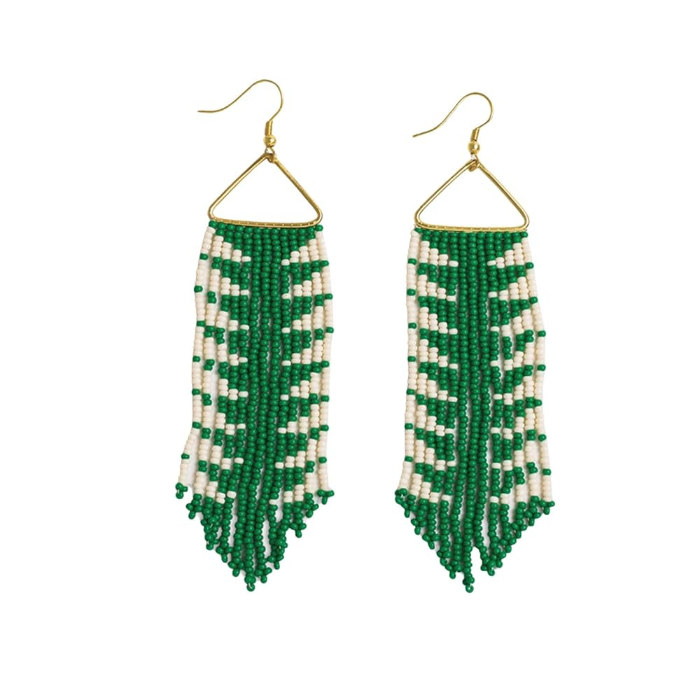INK+ALLOY Beaded Earrings for Women Dangling, Emilie Seed Bead Long Fringe Statement Boho Earring... | Amazon (US)