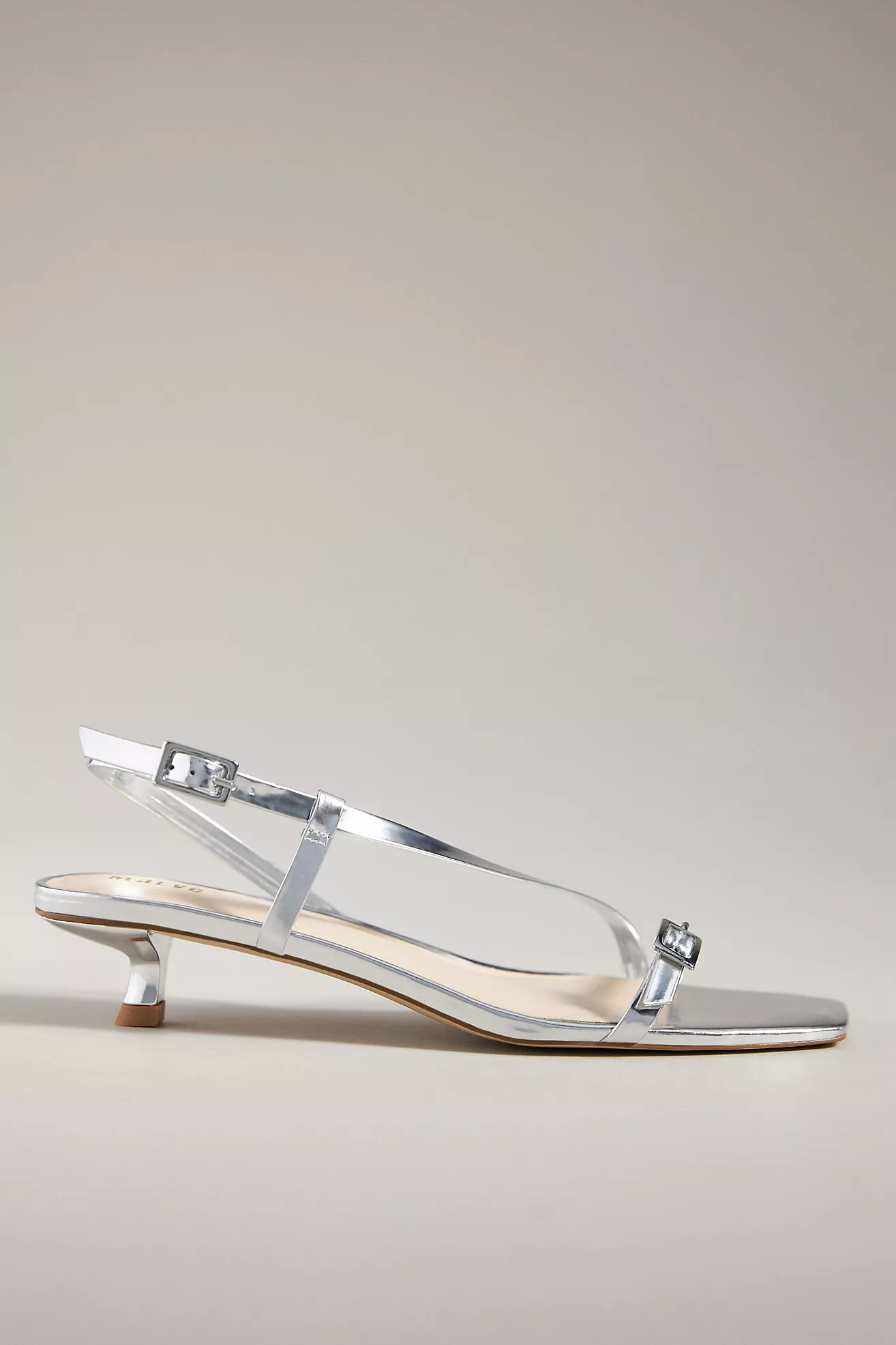 Maeve Asymmetrical Buckle Kitten Heels | Anthropologie (US)