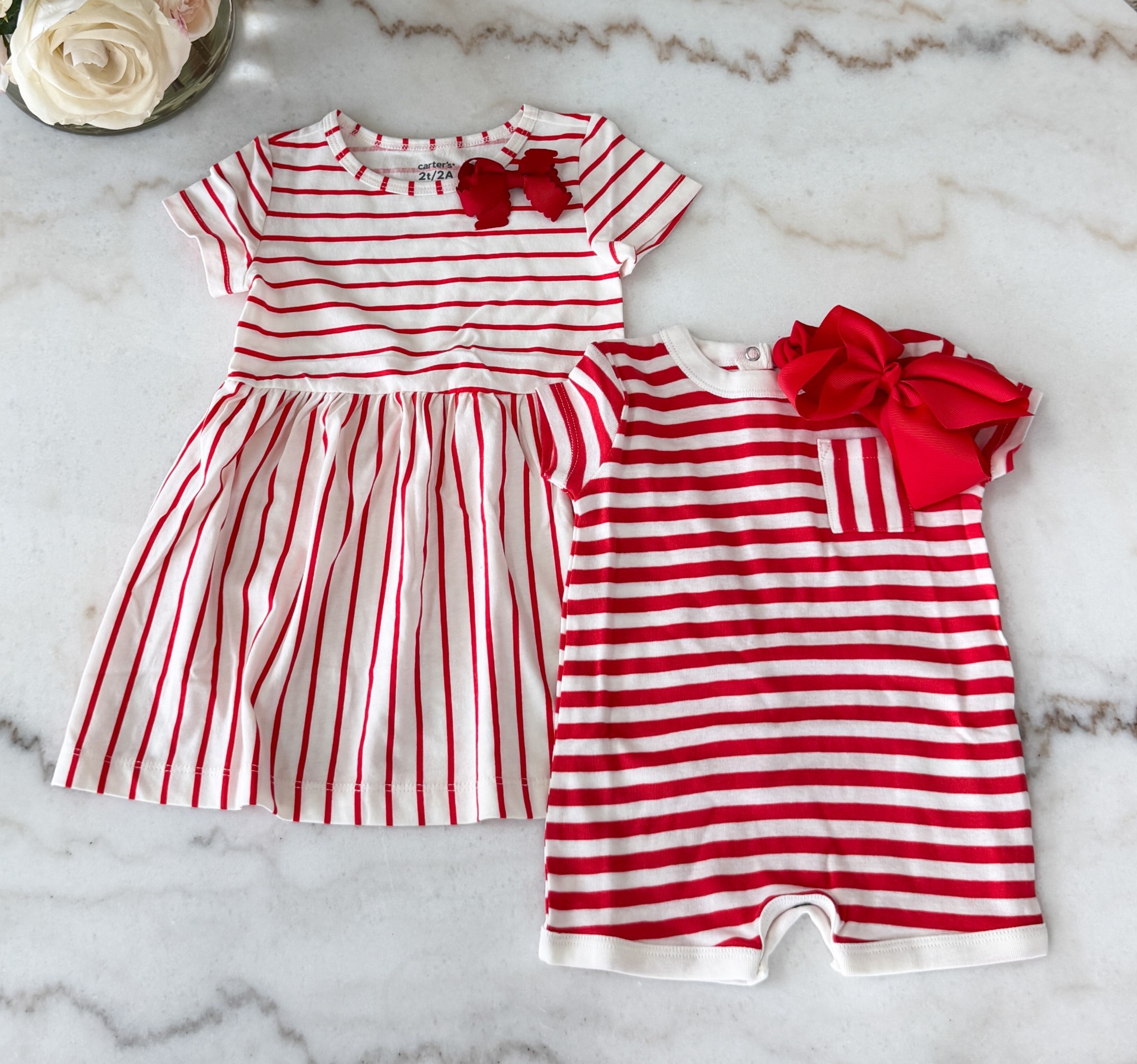 Red and white striped dress and one piece for both my daughters! Super fun to match them for this spring and summer 

#LTKBaby #LTKKids