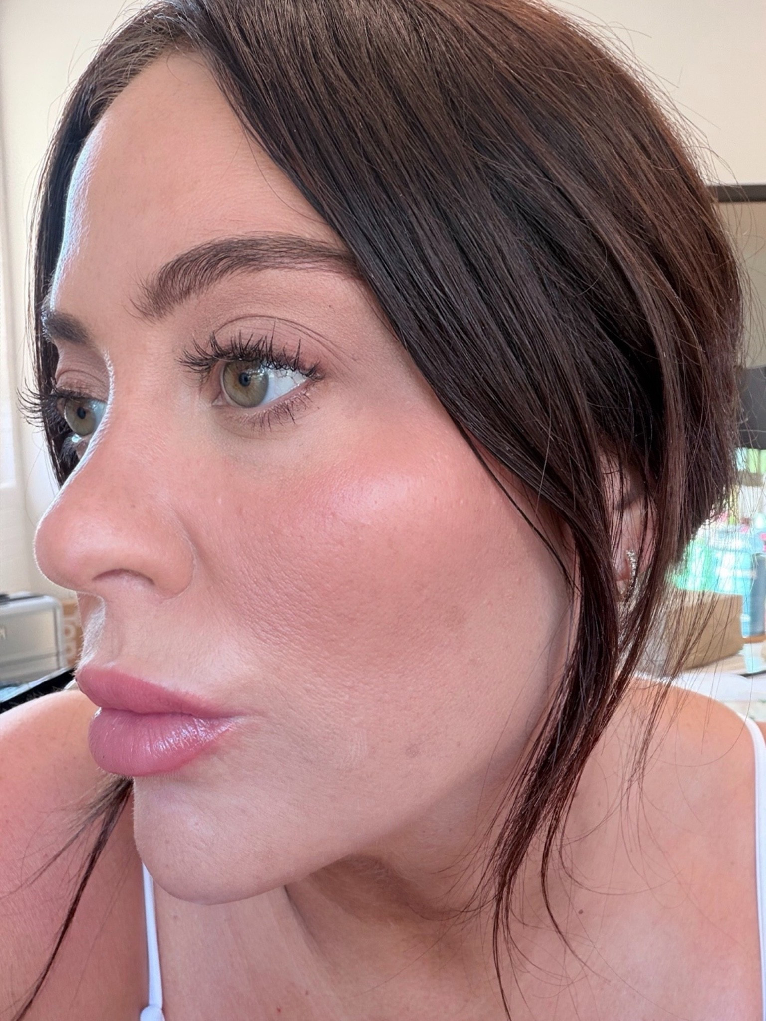 I am OBSESSED with these Makeup by Mario shadows. Genuinely might be one of my favorite makeup products of 2026. I used the mattes (sandstone on lid and mauve as accent,) as a base and the new shimmers (pink pearl) as a topper, and they lay so beautifully and somehow make your makeup look professionally done.

This is such a perfect daytime/office/meeting eye, although now I think I need a darker accent shade too.

Also: the new Armani Dolci Blush is beautiful in both color (shade 5) and texture, and the Maed lip (covet) over the Marc Jacobs (love muscle) lip? 10/10. #ad @sephora #sephorapartner #ltkbeauty