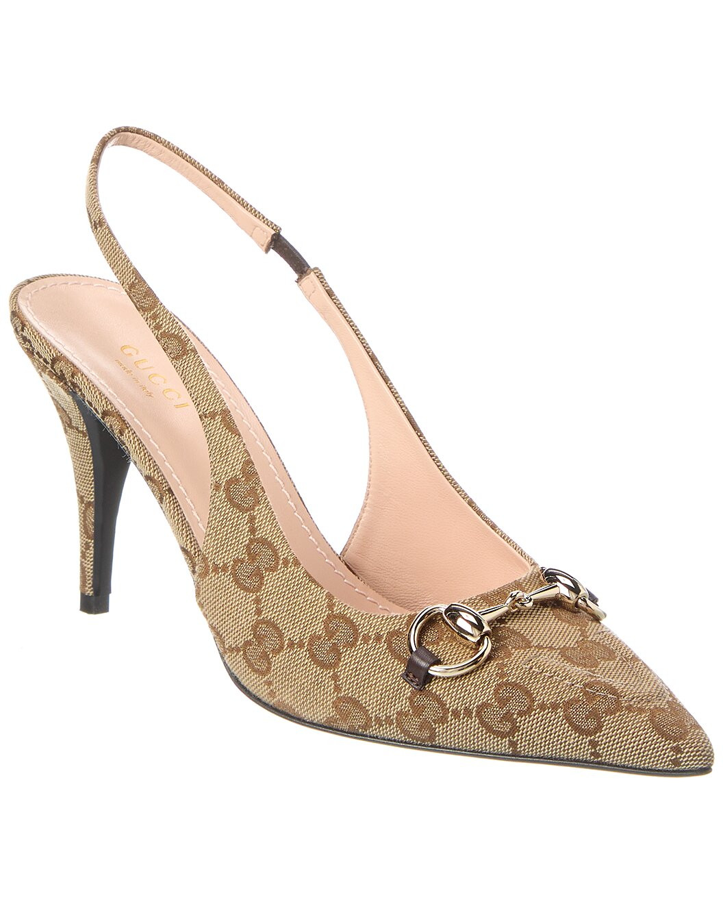 Horsebit GG Canvas Slingback Pump | Gilt & Gilt City