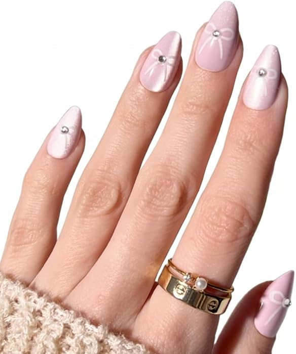 PaintLab Press-On Nails Manicure Kit, Pink Coquette, 24-Piece Set, Long-Lasting Fake Nails with G... | Amazon (US)