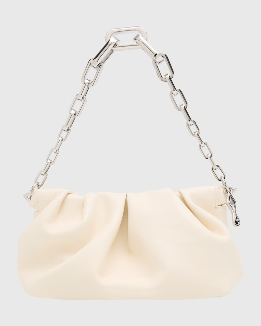 Christian Louboutin Eva Small Pleated Shoulder Bag in Nappa Leather | Neiman Marcus