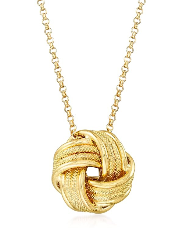 Ross-Simons Italian 18kt Gold Over Sterling Love Knot Pendant Necklace. 18 inches | Amazon (US)