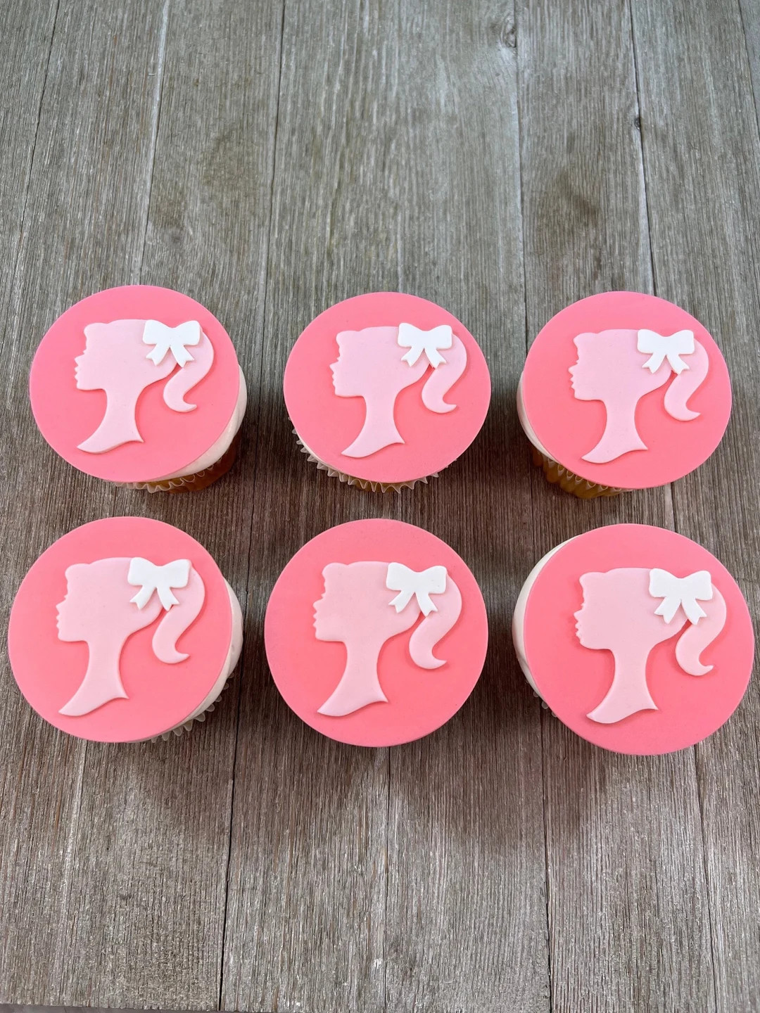 Pink Doll Cupcake Toppers Doll Fondant Cupcake Toppers - Etsy | Etsy (US)