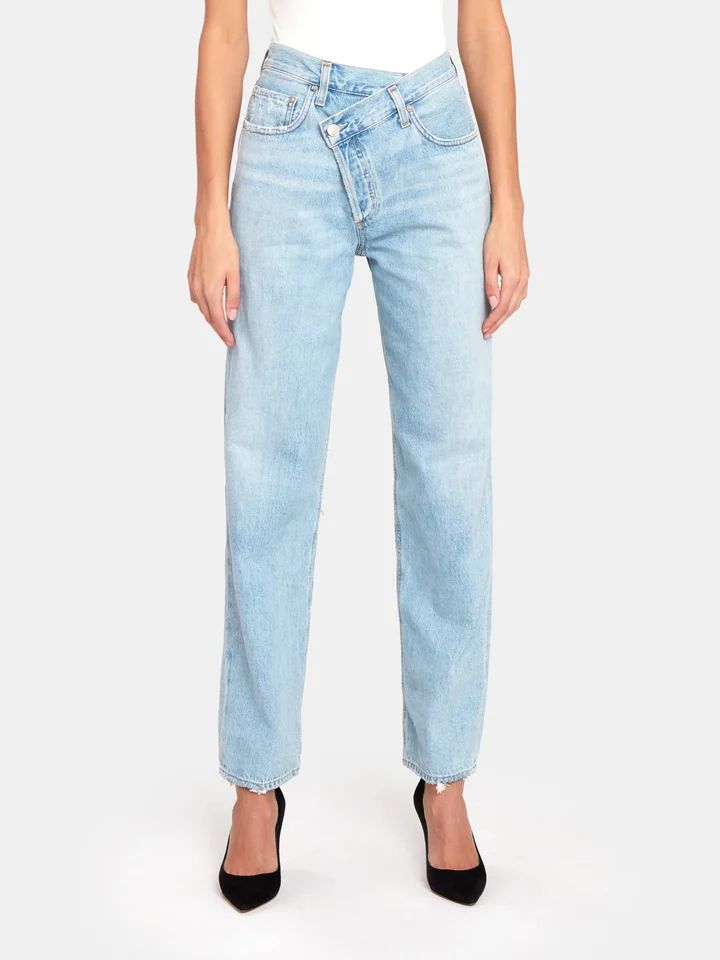 Criss Cross High-Rise Full Length Upsized Jeans | Verishop