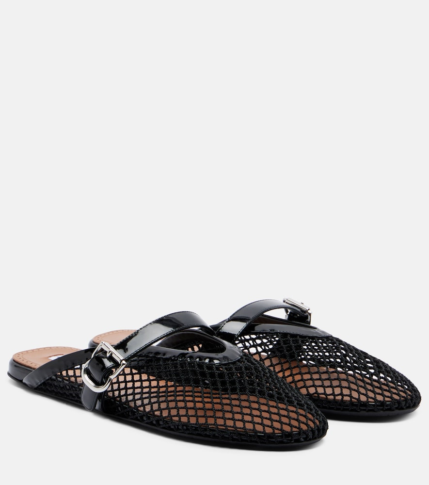 AlaÃ¯a æ¸”ç½‘çš®é�©è¾¹é¥°ç©†å‹’éž‹ | Mytheresa (INTL)