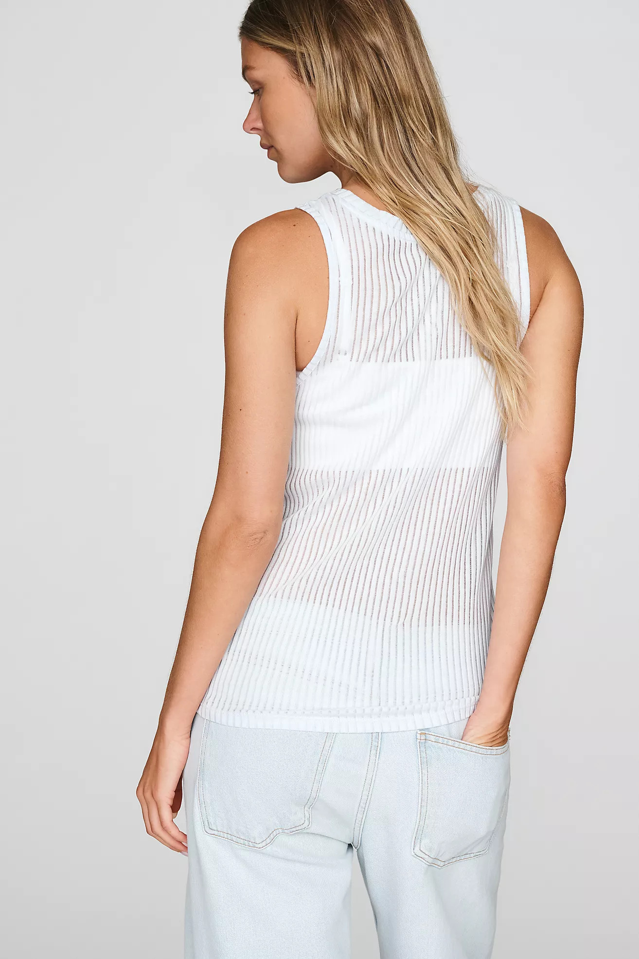 By Anthropologie Sheer Ribbed Tank | Anthropologie (US)