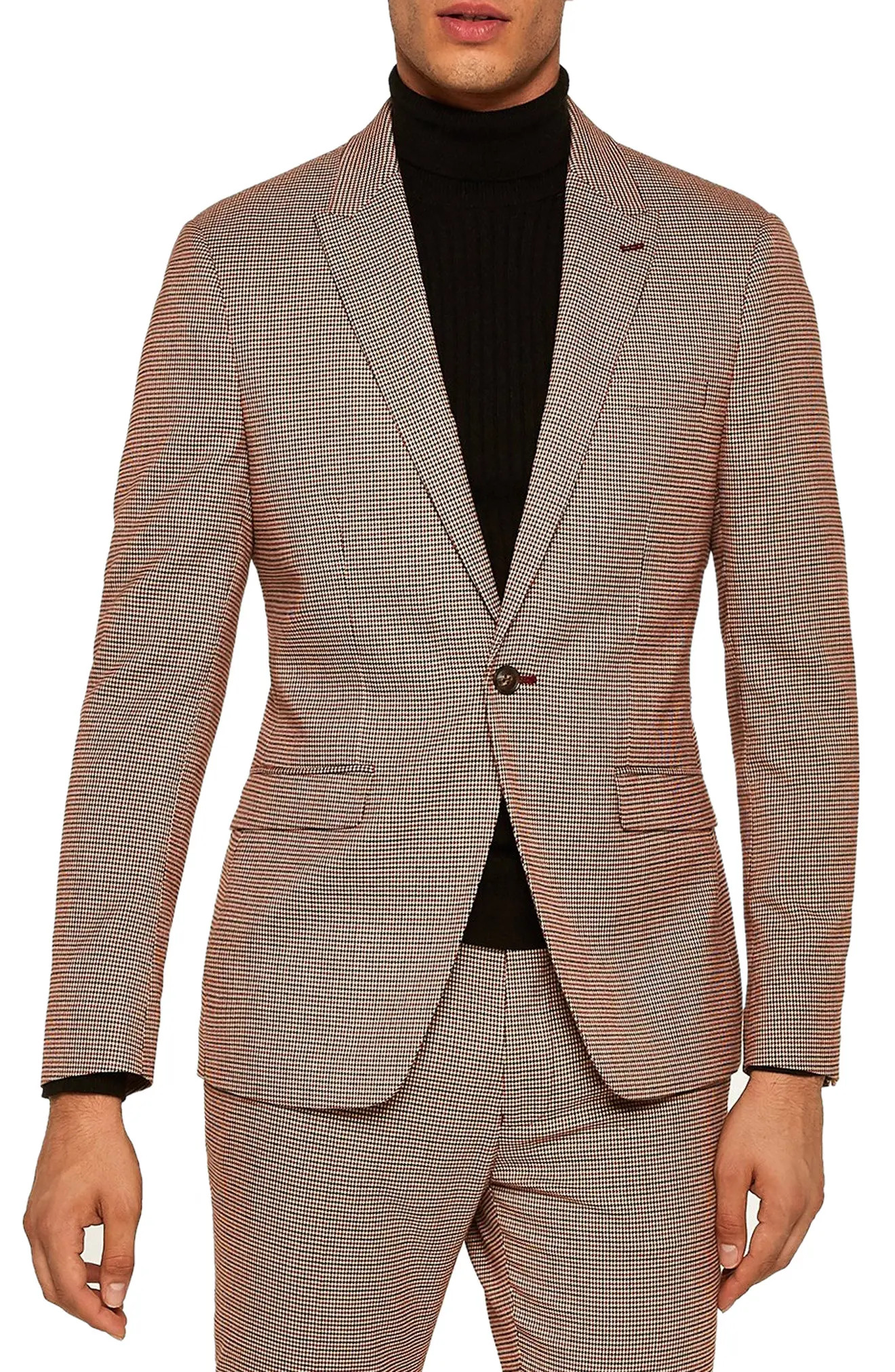 Men's Topman Skinny Fit Houndstooth Suit Jacket | Nordstrom