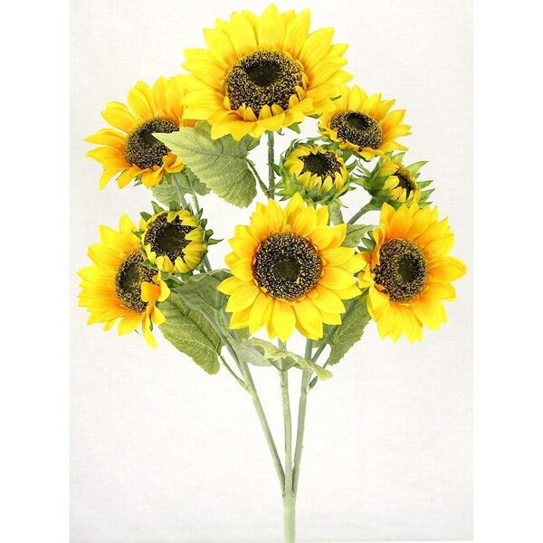 3 Stems Atrtificial Blooms Sunflower Decoration Arrangement, Gold | Bed Bath & Beyond