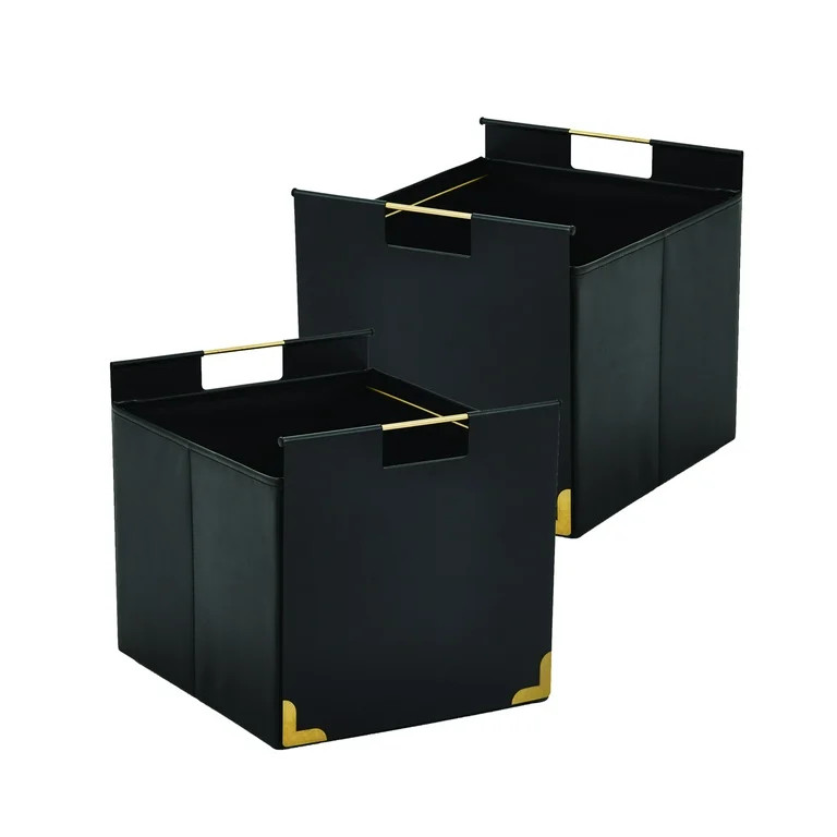Better Homes & Gardens Metal File Storage Bin, Black, 2PK for Adult - Walmart.com | Walmart (US)