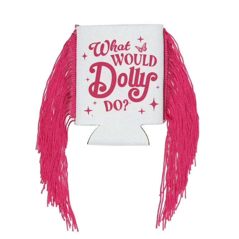 Dolly Parton Christmas Double-Sided Fringe Can Holder, 5", Pink | Walmart (US)