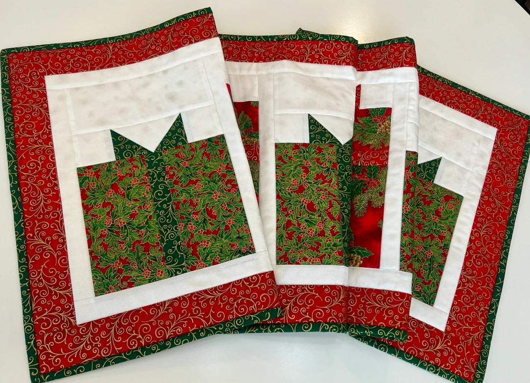 Christmas Quilted Table Runner Five Presents in Row Holiday Table Decor Christmas Decor Christmas... | Etsy (US)