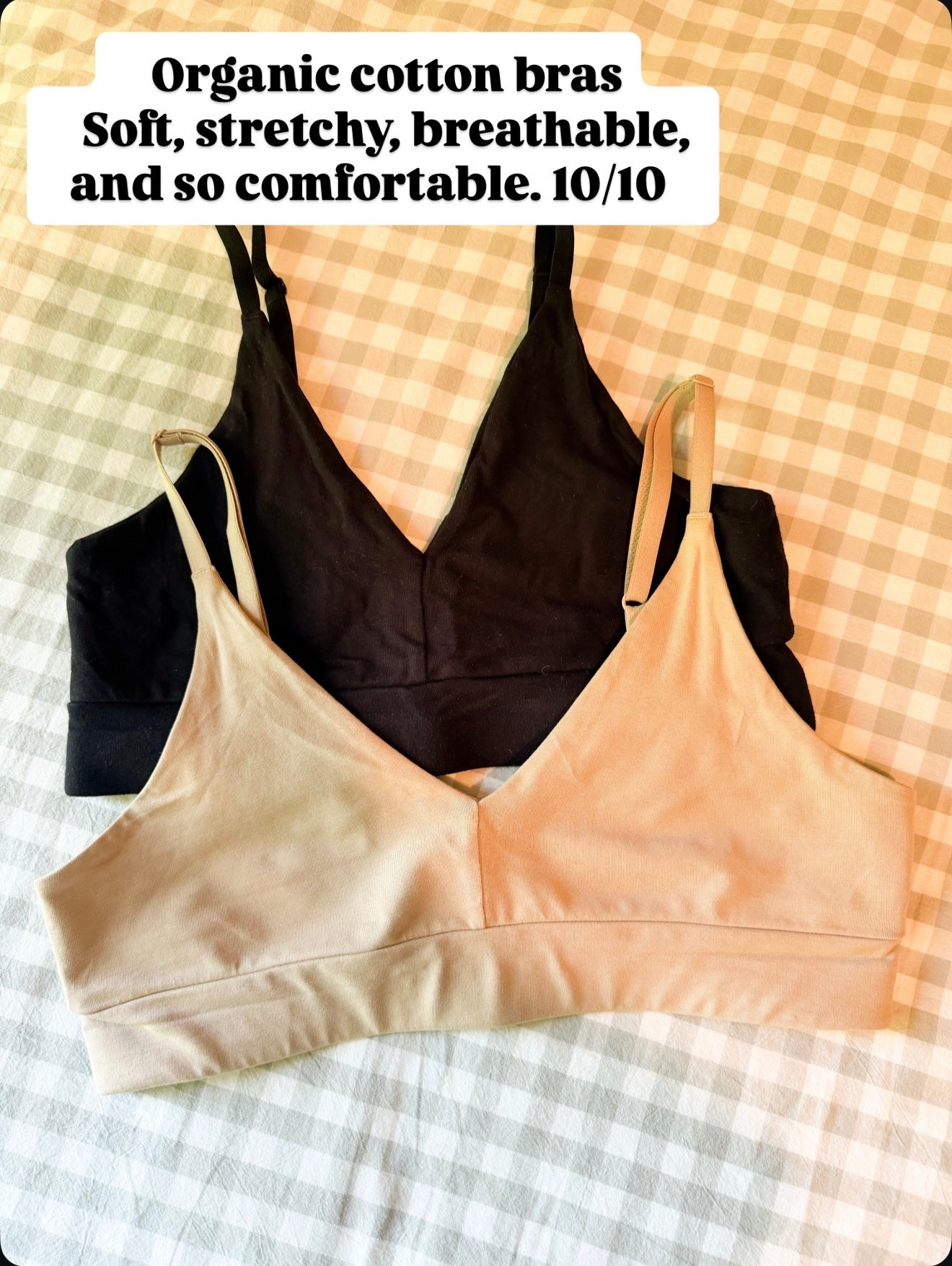 I’ve shared these bralettes here before, and if quality is your priority over price, I highly recommend them. They’re made with 95% organic cotton in a Fair Trade Certified™ factory.

I recently discovered the brand also makes 100% organic cotton leggings (!!!), so I ordered a pair and will share a review as soon as they arrive. 
I’m 5’6” and a size 34C
I ordered a size small on the leggings and bra size Medium

#LTKmomlife #LTKootd #LTKOver40
