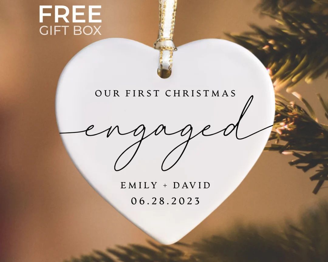 Engaged Christmas Ornament Custom Engagement Keepsake - Etsy | Etsy (US)