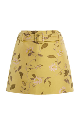 Reese Belted Floral Jacquard Mini Skirt | Moda Operandi (Global)